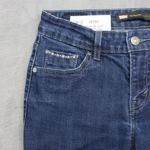 Levi Strauss And Co Pants Womens Blue Button Zip Mid Rise Skinny Denim Jeans - Picture 11 of 16